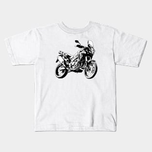 CRF1100L Africa Twin Adventure Bike Black and White Kids T-Shirt